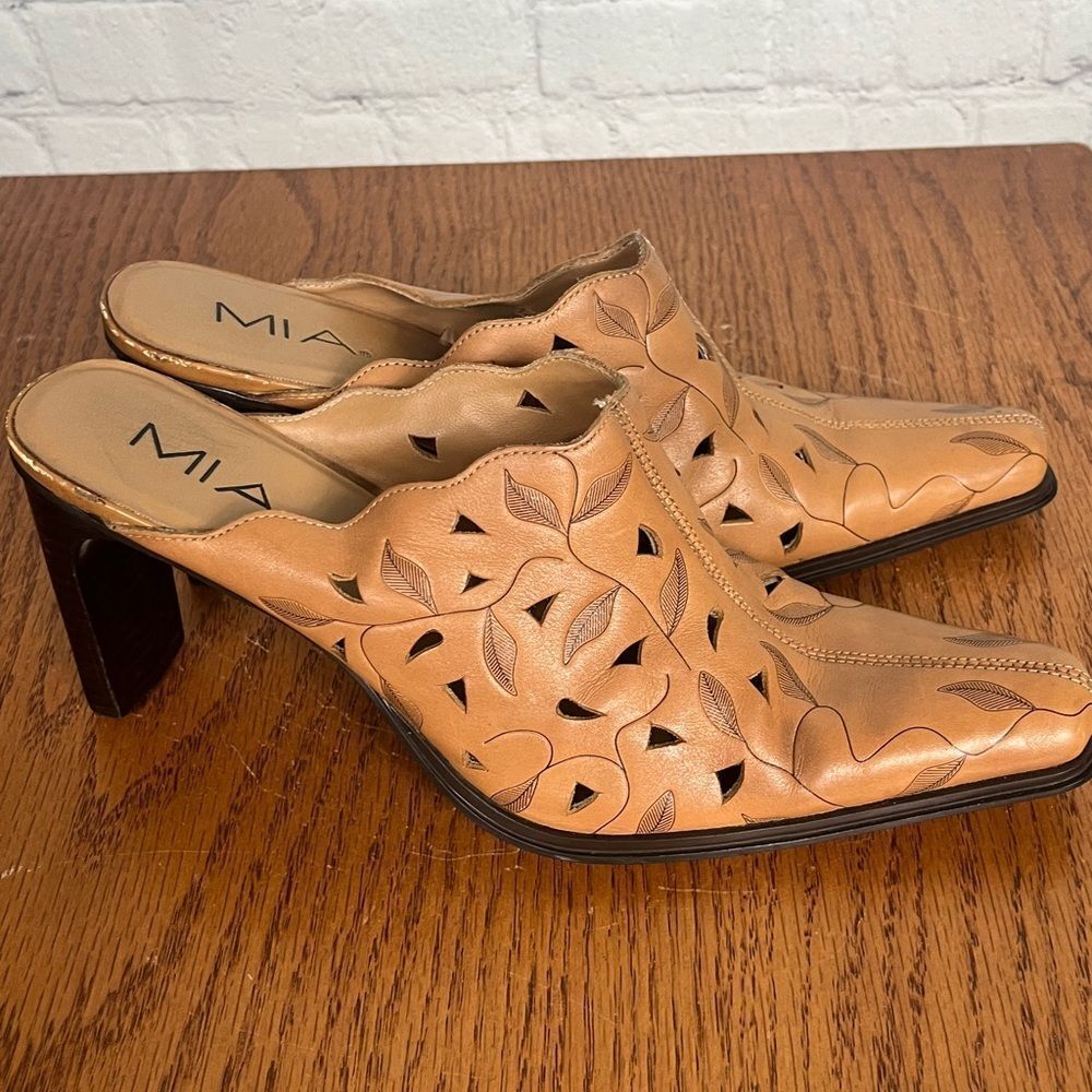 MIA - Vicki C4605 designer genuine leather mules size 10 - Picture 5 of 7
